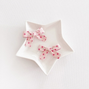 Girl Hair Clip Bow Polkadot Pair (GHP9108)
